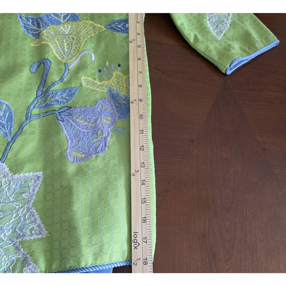 NWT Indigo Moon Jacket Womens XL Floral Embroidered Green Art-to-Wear Buttons - Picture 9 of 14